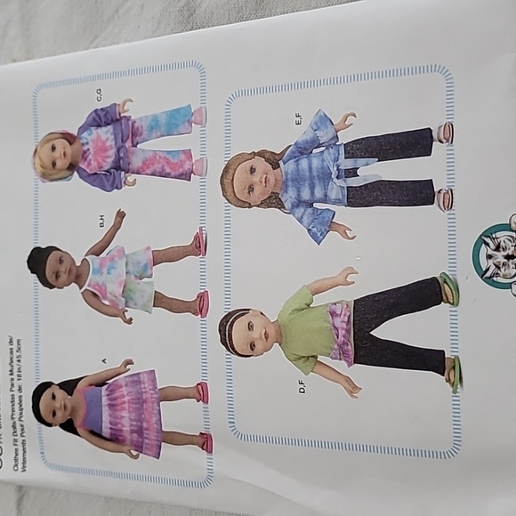 Simplicity Doll Clothes Pattern - Picture 3 of 4